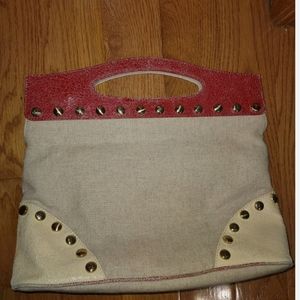 Kate Landry Linen Leather Purse/Medium Clutch
